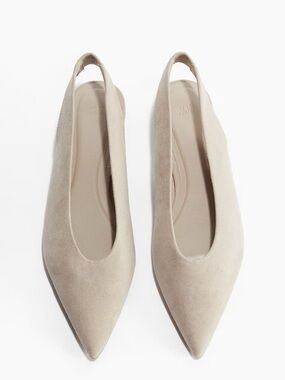 H&M Pointed Slingback Flats in Light Beige